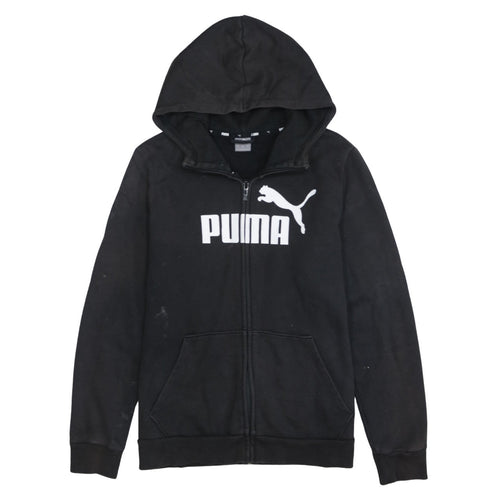 PUMA Womens Black Large Full Zip Hoodie Sweatshirt with Logo