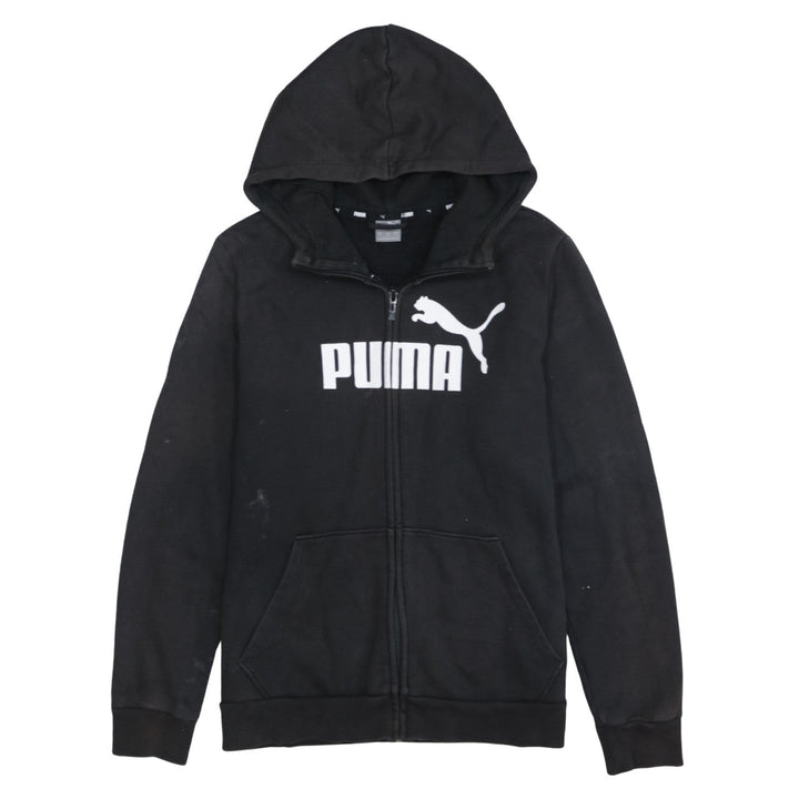 PUMA Womens Black Large Full Zip Hoodie Sweatshirt with Logo