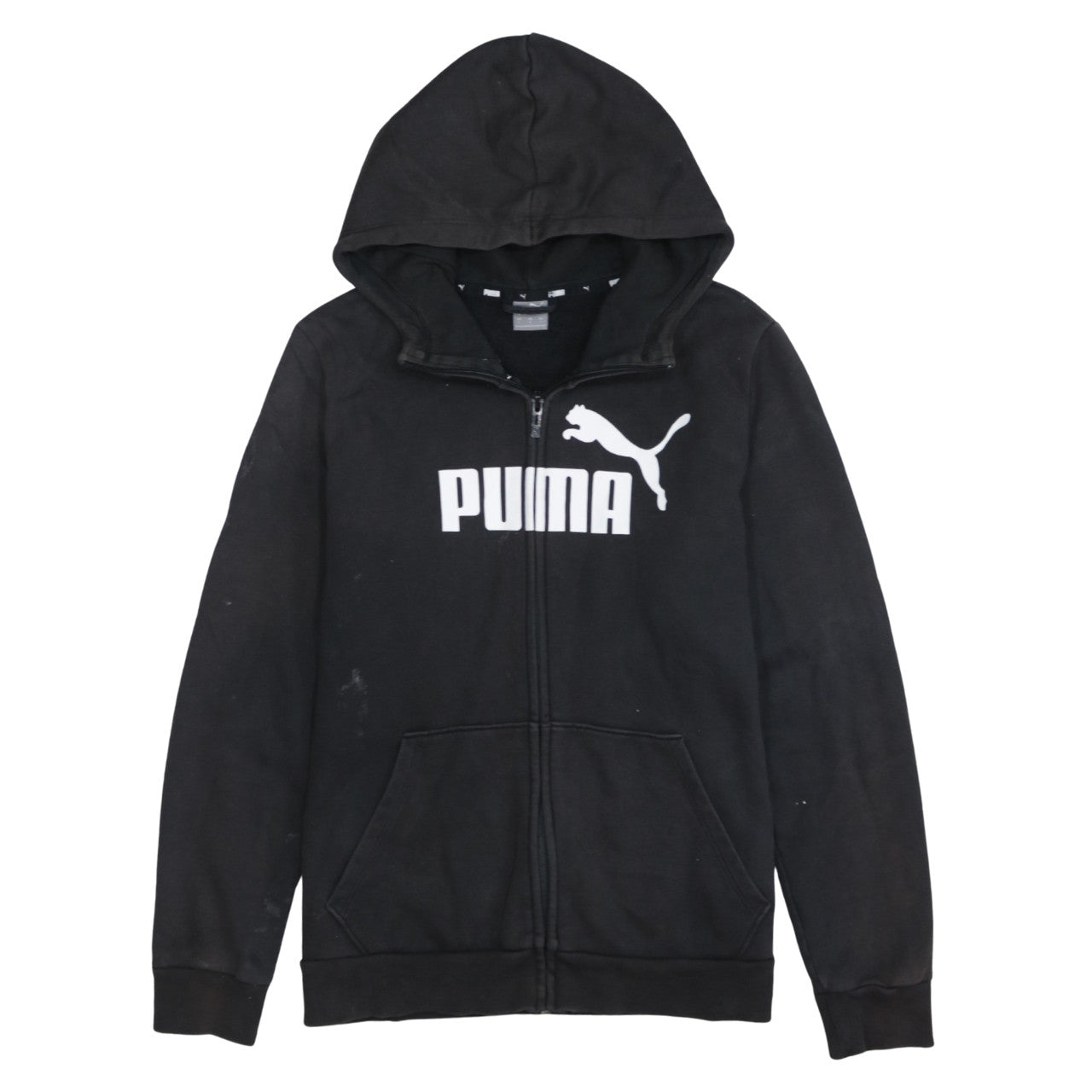 PUMA Womens Black Large Full Zip Hoodie Sweatshirt with Logo