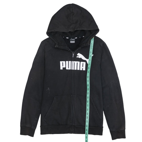 PUMA Womens Black Large Full Zip Hoodie Sweatshirt with Logo