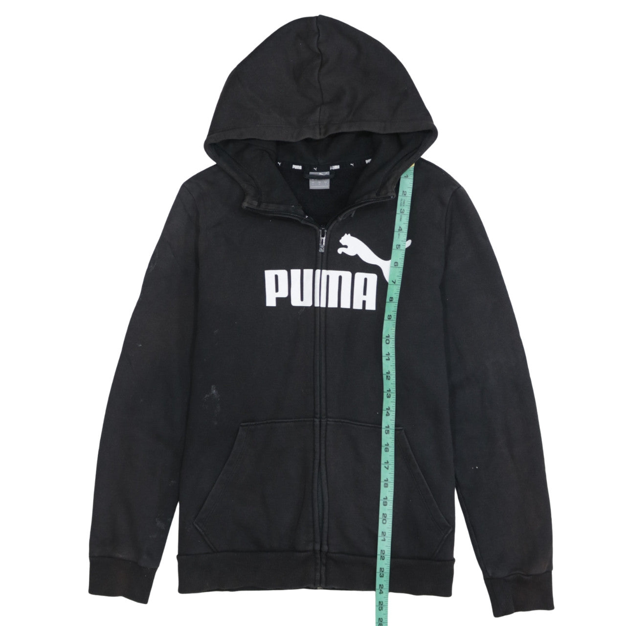 PUMA Womens Black Large Full Zip Hoodie Sweatshirt with Logo