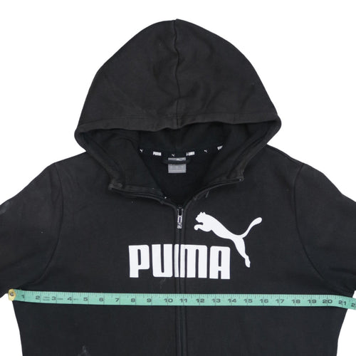 PUMA Womens Black Large Full Zip Hoodie Sweatshirt with Logo