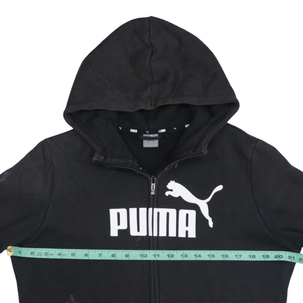 PUMA Womens Black Large Full Zip Hoodie Sweatshirt with Logo