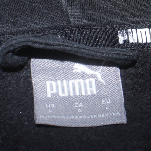 PUMA Womens Black Large Full Zip Hoodie Sweatshirt with Logo