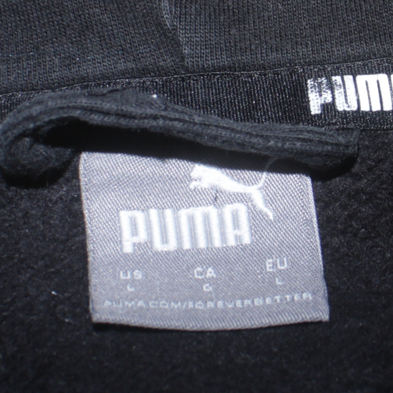 PUMA Womens Black Large Full Zip Hoodie Sweatshirt with Logo