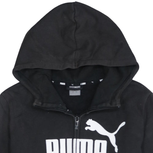 PUMA Womens Black Large Full Zip Hoodie Sweatshirt with Logo
