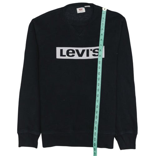 Levi's Men's Black Crew Neck Logo Pullover Sweatshirt Size S