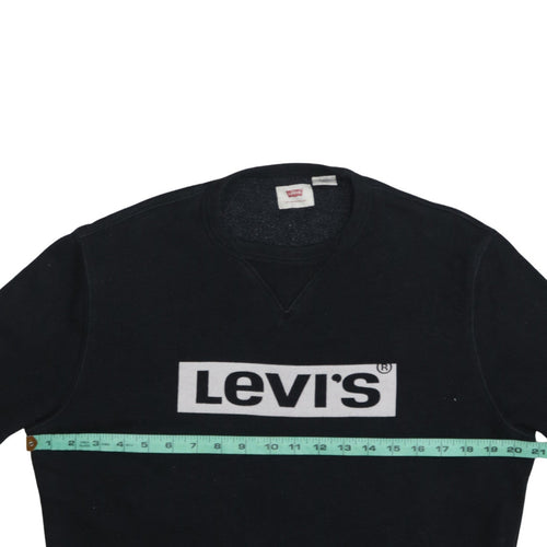 Levi's Men's Black Crew Neck Logo Pullover Sweatshirt Size S