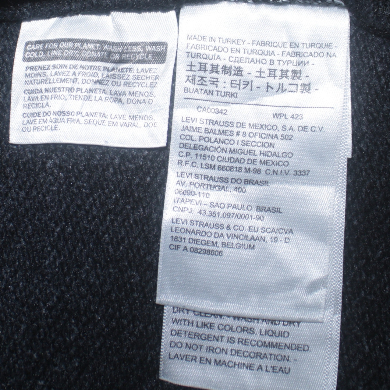 Levi's Men's Black Crew Neck Logo Pullover Sweatshirt Size S