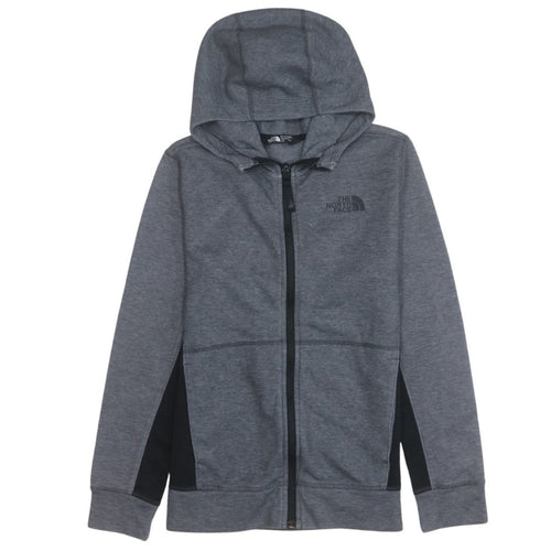 The North Face Boys Grey Full Zip Hoodie Size L Polyester Cotton Blend
