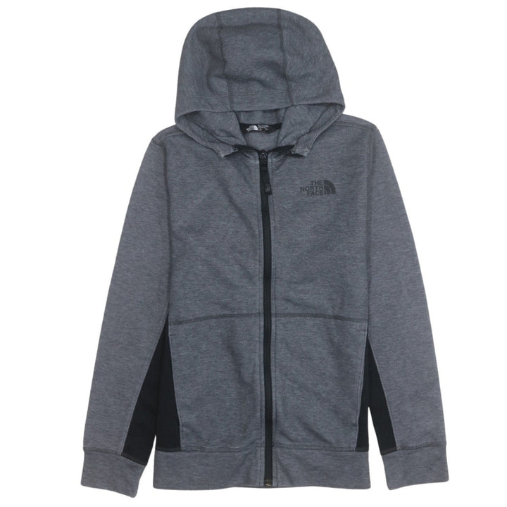 The North Face Boys Grey Full Zip Hoodie Size L Polyester Cotton Blend