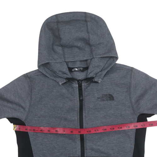 The North Face Boys Grey Full Zip Hoodie Size L Polyester Cotton Blend