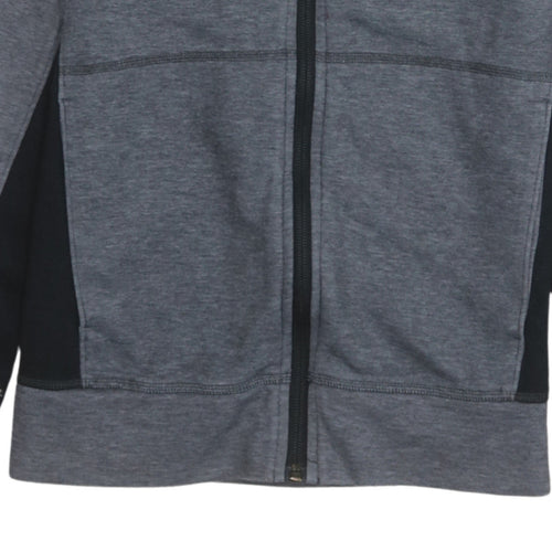 The North Face Boys Grey Full Zip Hoodie Size L Polyester Cotton Blend