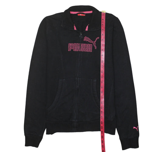 Puma Women's Black Full Zip Sweatshirt Size 16 Logo Athletic Top