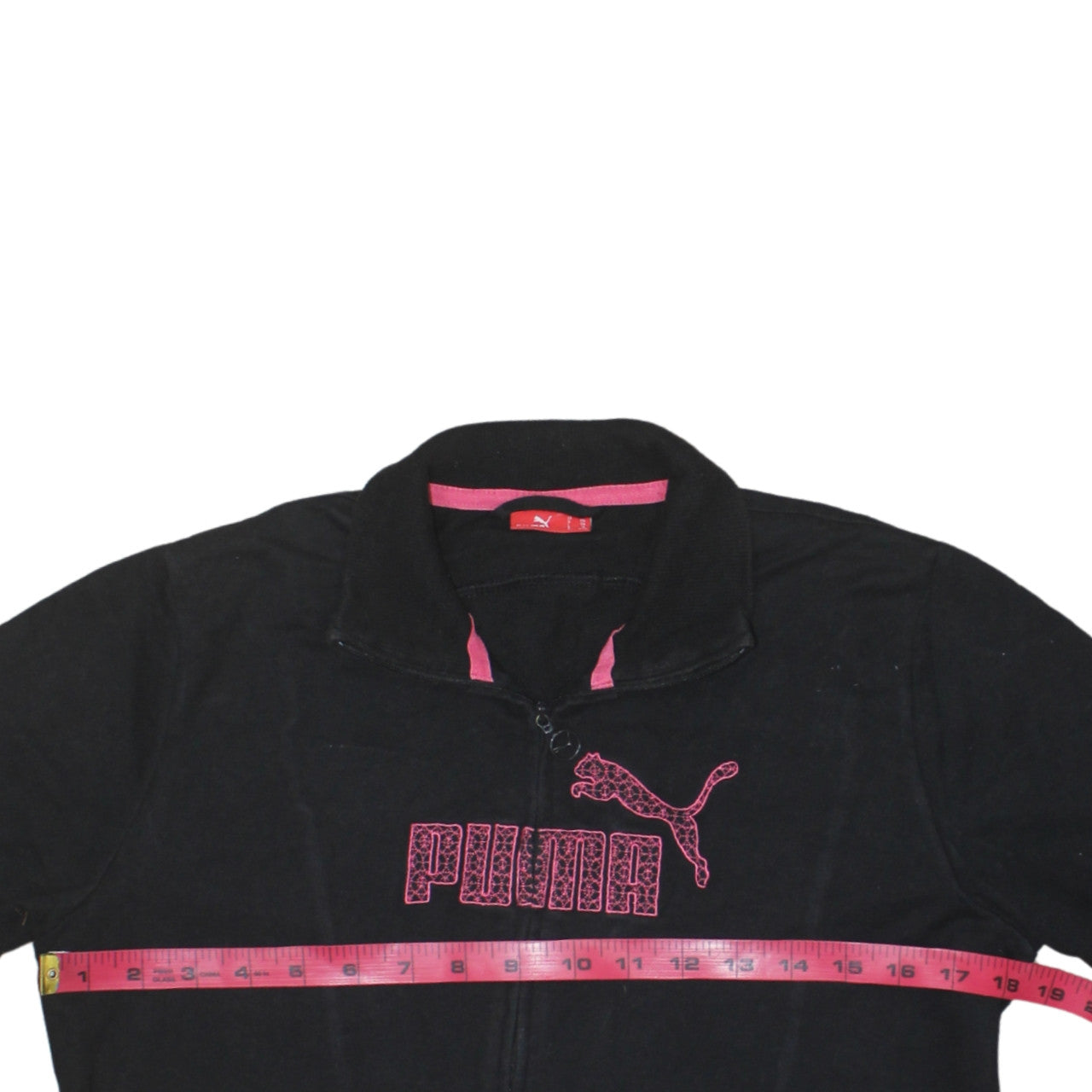 Puma Women's Black Full Zip Sweatshirt Size 16 Logo Athletic Top