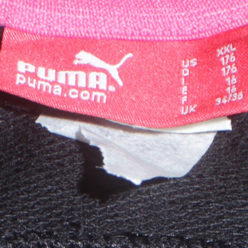 Puma Women's Black Full Zip Sweatshirt Size 16 Logo Athletic Top