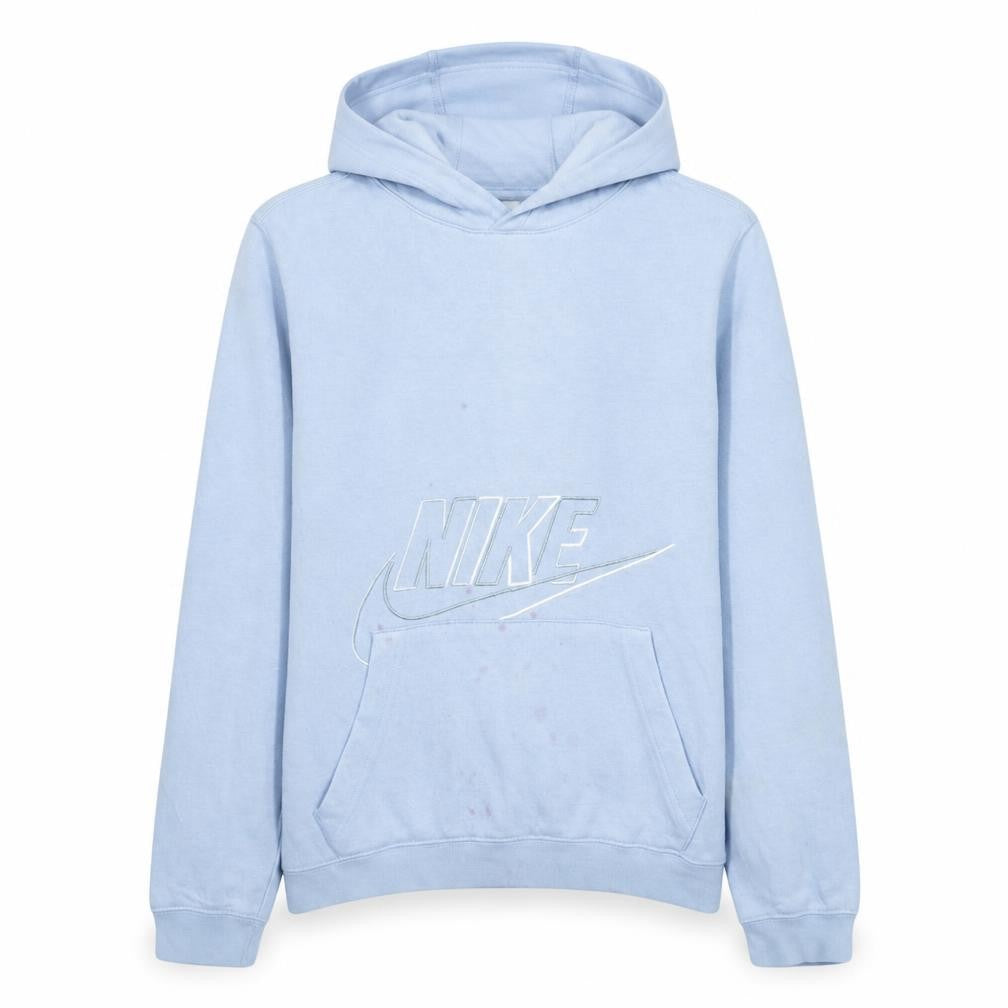 Front view of Nike boys’ blue xl pullover hoodie sweatshirt with logo print