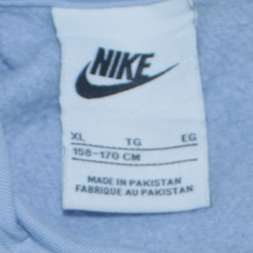 Nike Boys Blue XL Pullover Hoodie Sweatshirt with Logo Print
