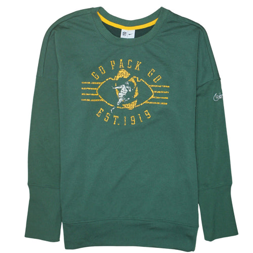 Nike NFL Men's Green Crew Neck Dri-Fit Sweatshirt M Regular Fit
