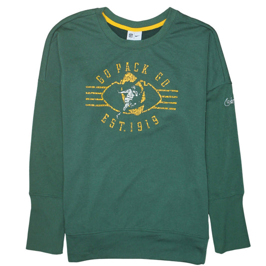 Nike NFL Men's Green Crew Neck Dri-Fit Sweatshirt M Regular Fit