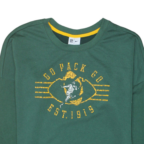 Nike NFL Men's Green Crew Neck Dri-Fit Sweatshirt M Regular Fit