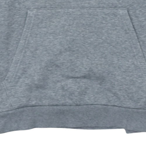 Puma Men's Grey Pullover Hoodie L Logo Fleece Sweatshirt