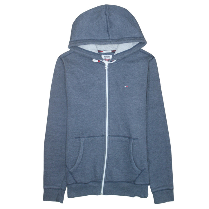 Tommy Jeans Women Blue Full Zip Hoodie XL Regular Fit Casual