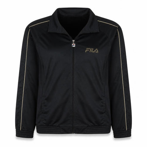 Fila Women's Black XL Full Zip Sweatshirt with Gold Logo Trim