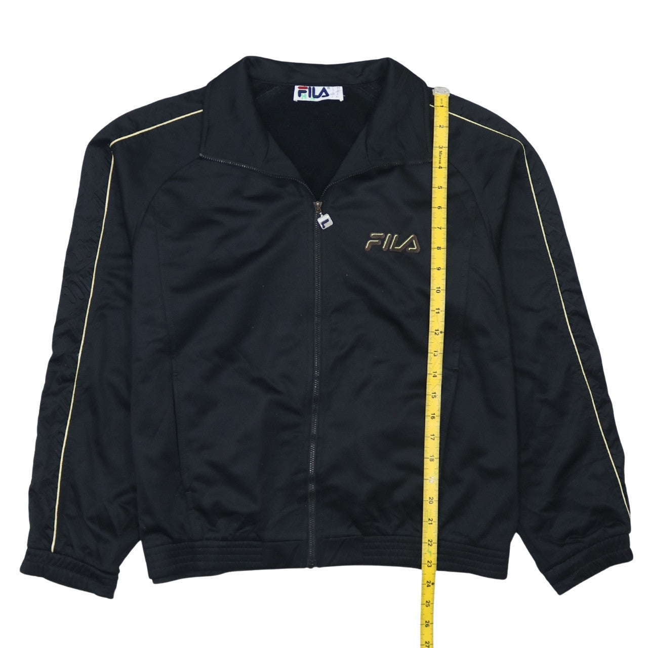 Fila Women's Black XL Full Zip Sweatshirt with Gold Logo Trim