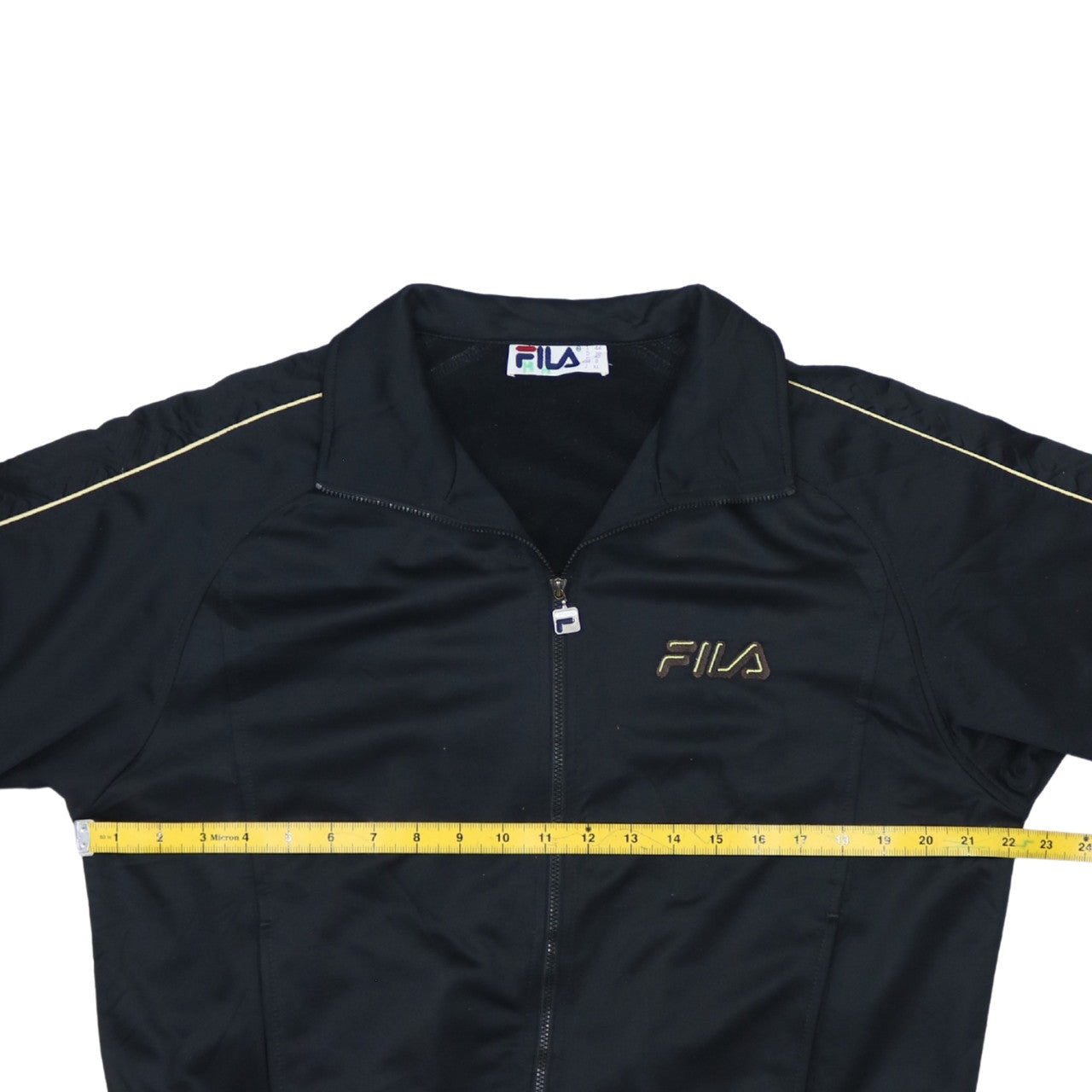 Fila Women's Black XL Full Zip Sweatshirt with Gold Logo Trim