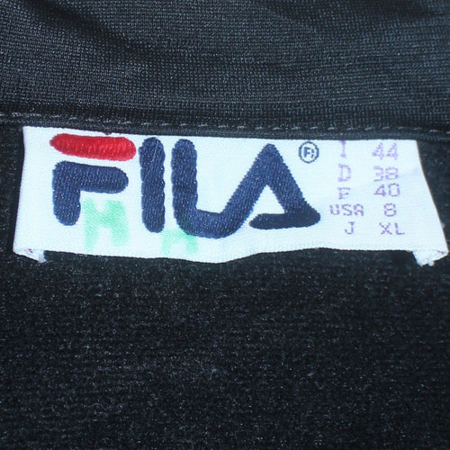 Fila Women's Black XL Full Zip Sweatshirt with Gold Logo Trim