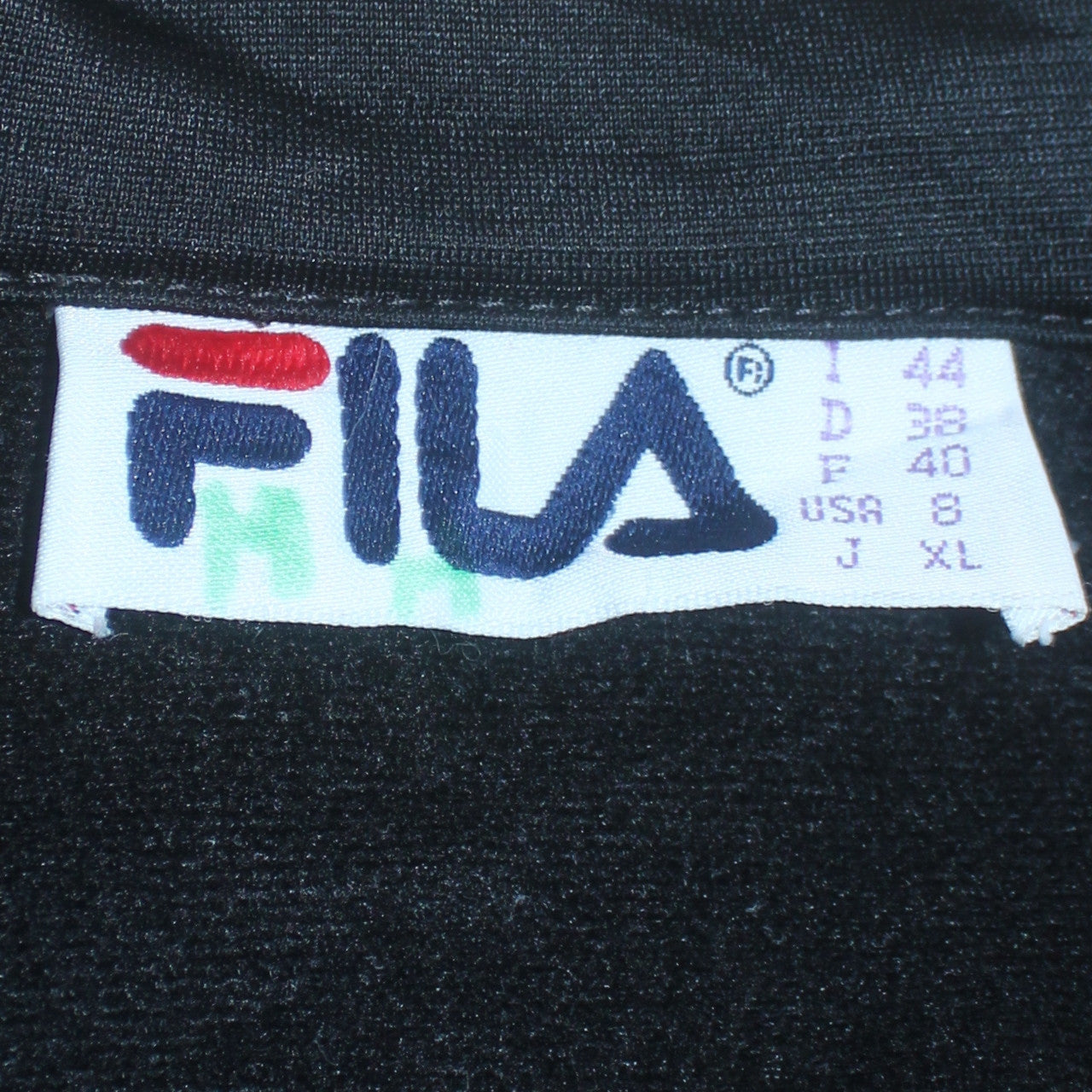 Fila Women's Black XL Full Zip Sweatshirt with Gold Logo Trim