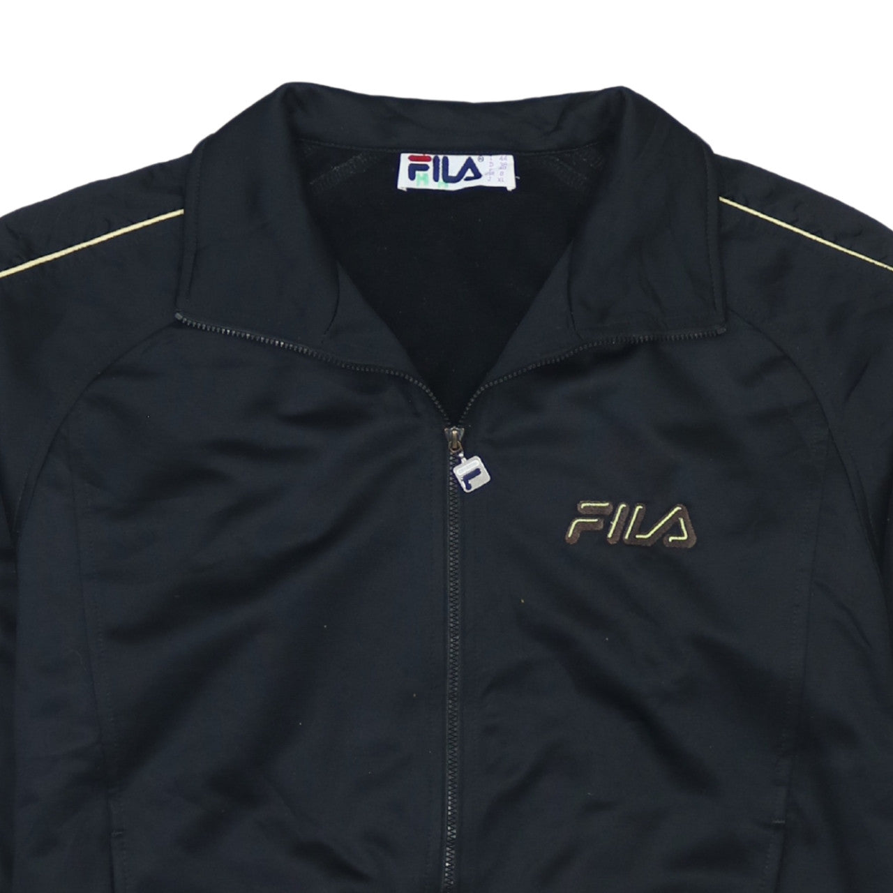 Fila Women's Black XL Full Zip Sweatshirt with Gold Logo Trim
