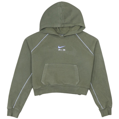Nike Girls Green Pullover Hoodie L 146cm Fleece Logo Sportswear
