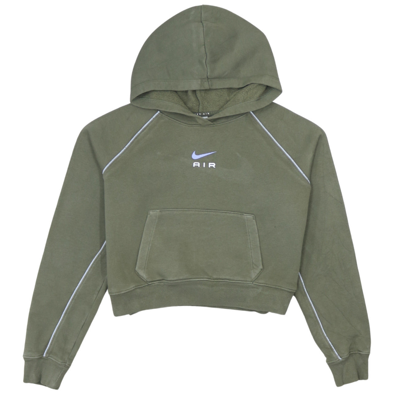 Nike Girls Green Pullover Hoodie L 146cm Fleece Logo Sportswear