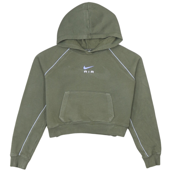 Nike Girls Green Pullover Hoodie L 146cm Fleece Logo Sportswear