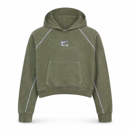 Nike Girls Green Pullover Hoodie L 146cm Fleece Logo Sportswear