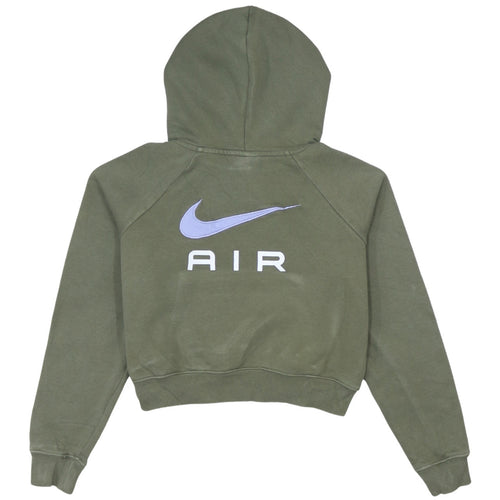 Nike Girls Green Pullover Hoodie L 146cm Fleece Logo Sportswear