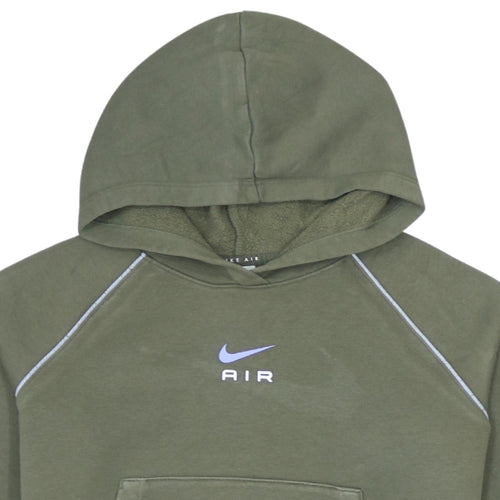 Nike Girls Green Pullover Hoodie L 146cm Fleece Logo Sportswear