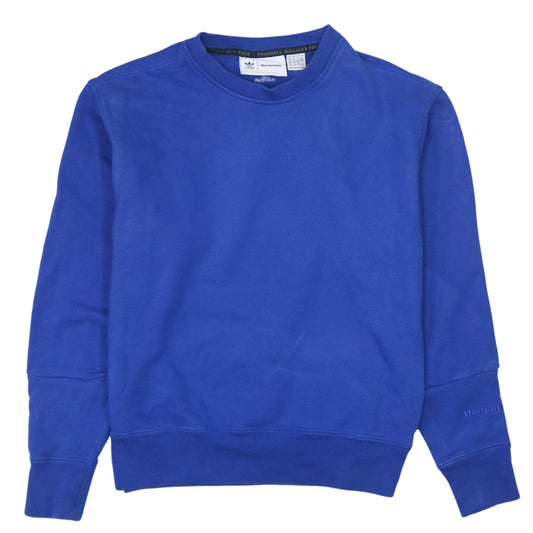 Adidas Humanrace Blue Crew Neck Pullover Sweatshirt XS Womens