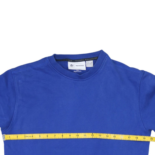 Adidas Humanrace Blue Crew Neck Pullover Sweatshirt XS Womens