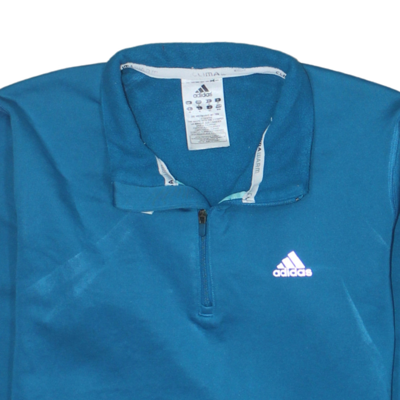 Adidas Womens Blue ClimaWarm 1/2 Zip Pullover Sweatshirt UK 14