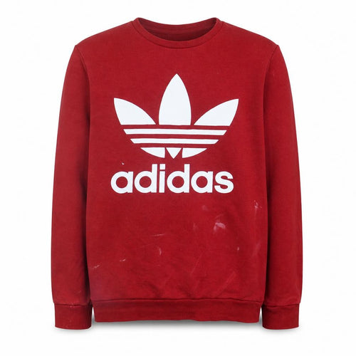 Adidas Boys Red Crew Neck Graphic Print Sweatshirt Size 15-16 Years