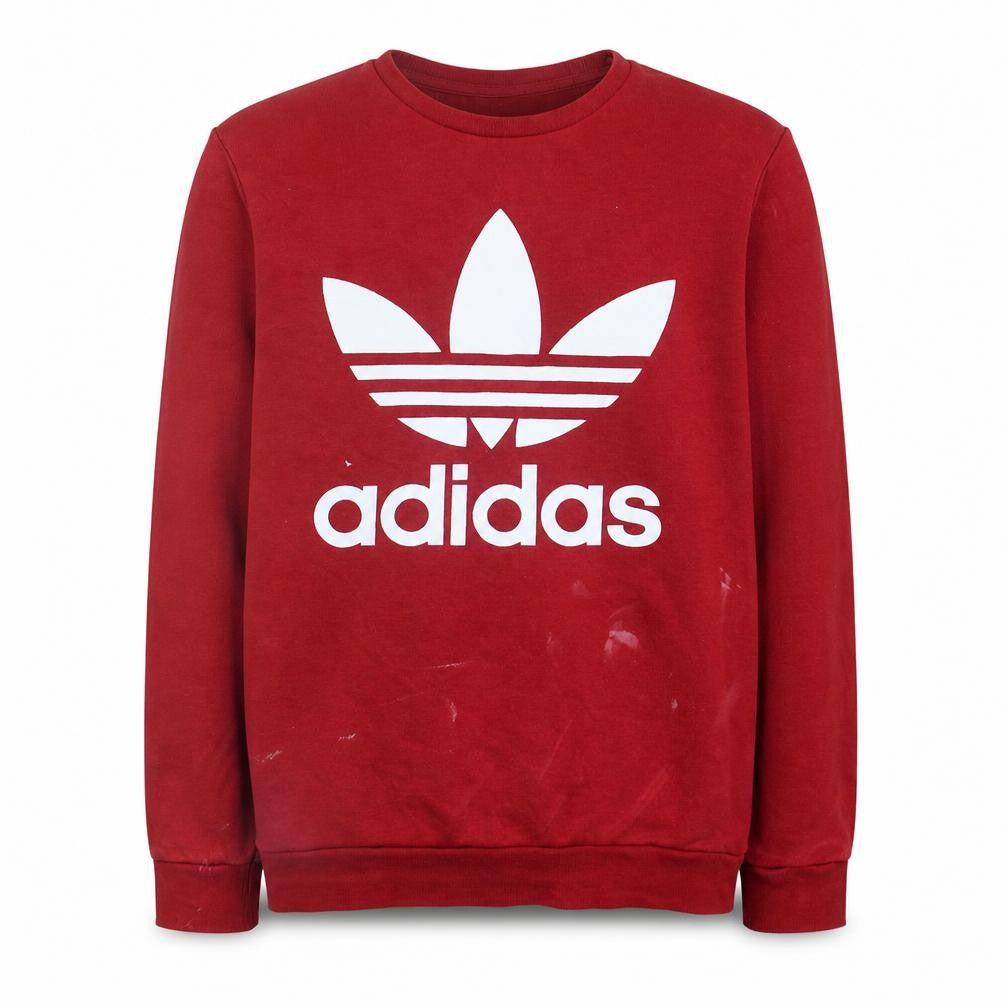 Adidas Boys Red Crew Neck Graphic Print Sweatshirt Size 15-16 Years