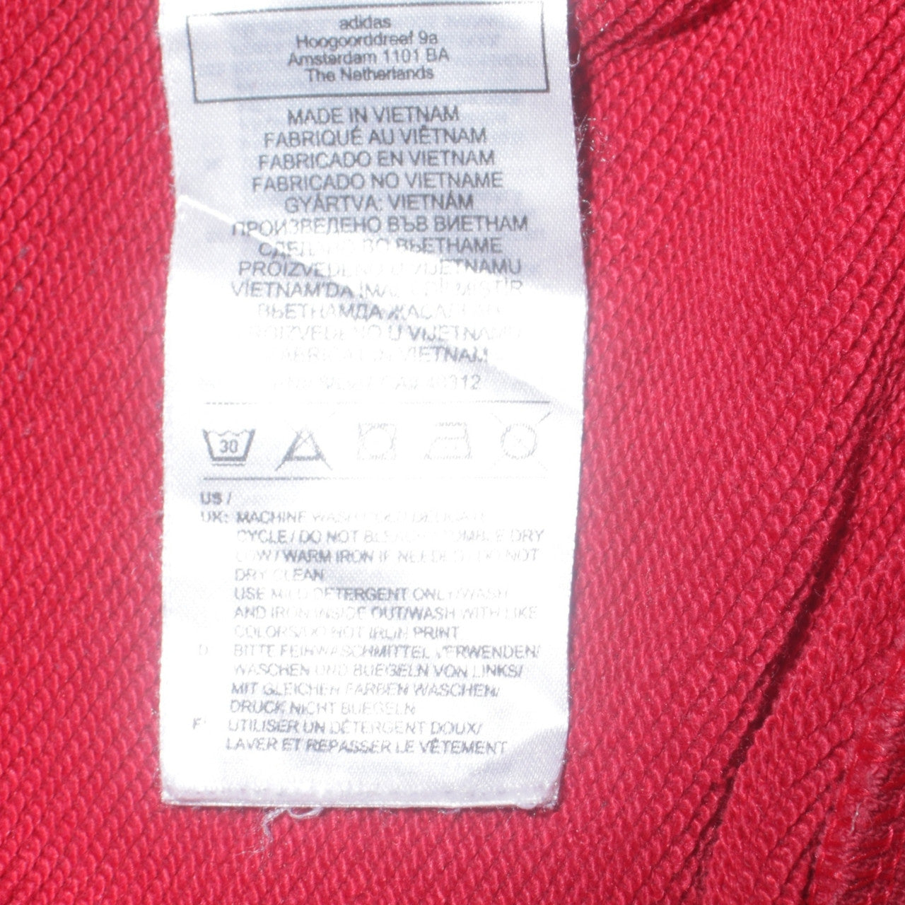 Adidas Boys Red Crew Neck Graphic Print Sweatshirt Size 15-16 Years