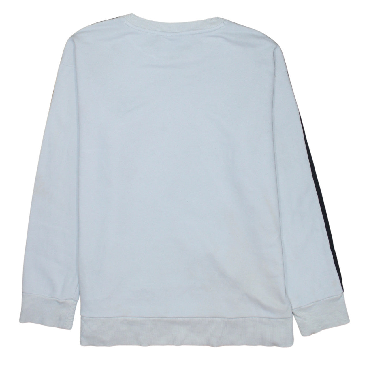 Adidas Women White Crew Neck Sweatshirt Size 10 Long Sleeve Striped Logo