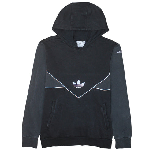 Adidas Boys Black Pullover Hoodie 13-14 Years Colourblock Sports Fleece