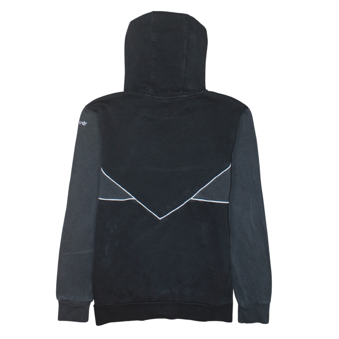 Adidas Boys Black Pullover Hoodie 13-14 Years Colourblock Sports Fleece