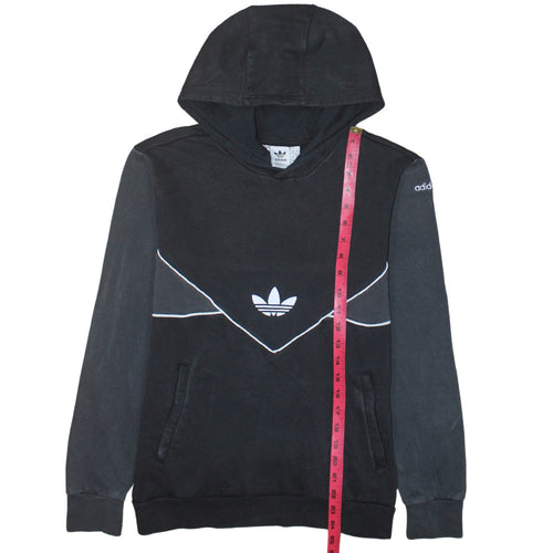 Adidas Boys Black Pullover Hoodie 13-14 Years Colourblock Sports Fleece
