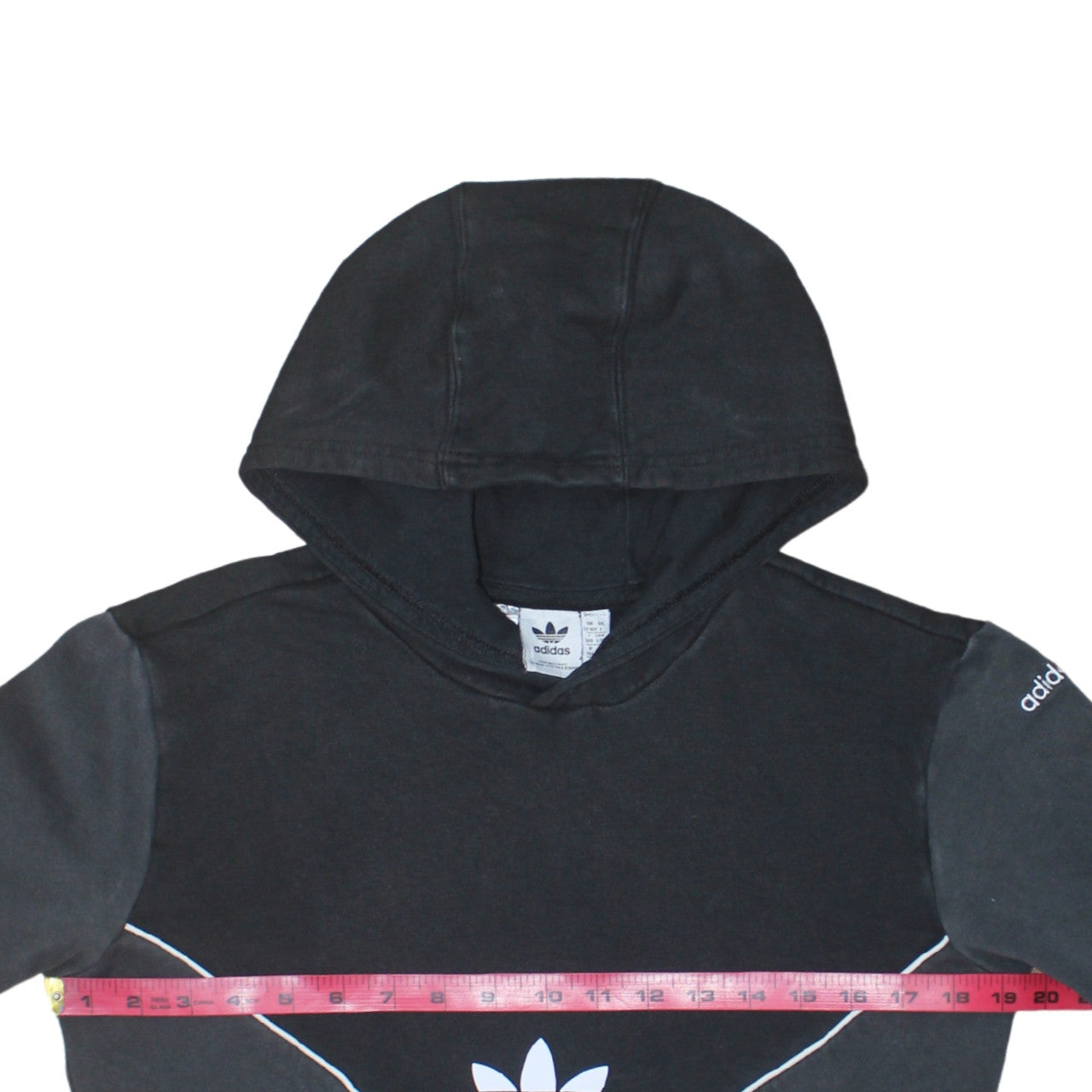 Adidas Boys Black Pullover Hoodie 13-14 Years Colourblock Sports Fleece